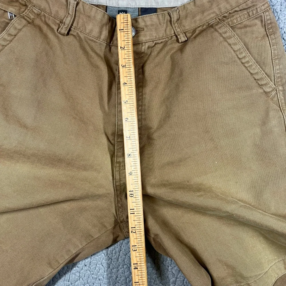 REI Mens 34 Brown Canvas Utility Shorts Organic Cotton Cargo Hiking 6350